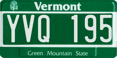 VT license plate YVQ195
