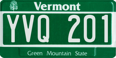 VT license plate YVQ201