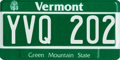 VT license plate YVQ202