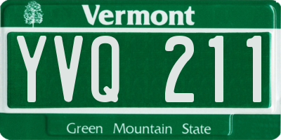 VT license plate YVQ211