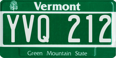 VT license plate YVQ212