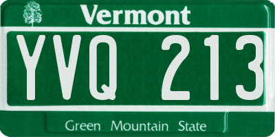 VT license plate YVQ213