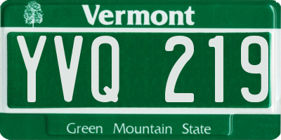 VT license plate YVQ219