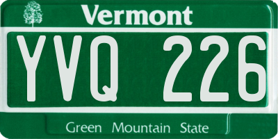 VT license plate YVQ226