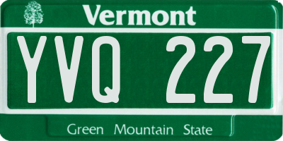VT license plate YVQ227