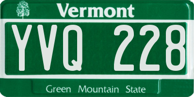 VT license plate YVQ228