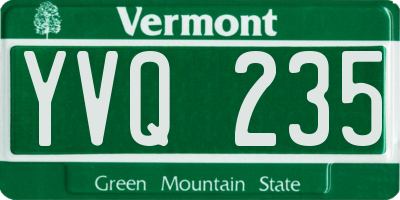 VT license plate YVQ235