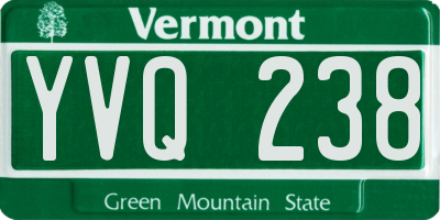 VT license plate YVQ238