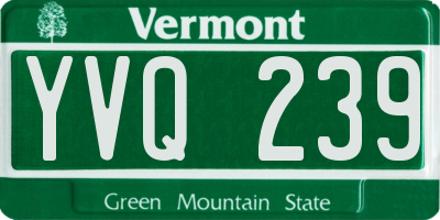 VT license plate YVQ239
