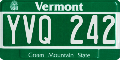 VT license plate YVQ242