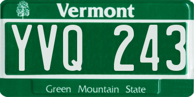VT license plate YVQ243