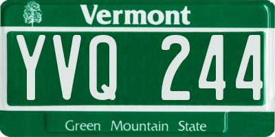 VT license plate YVQ244