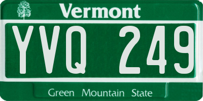 VT license plate YVQ249