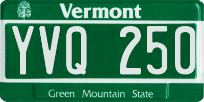 VT license plate YVQ250