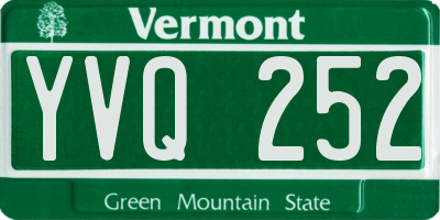 VT license plate YVQ252