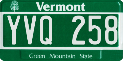 VT license plate YVQ258
