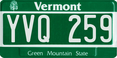 VT license plate YVQ259