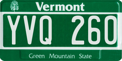 VT license plate YVQ260