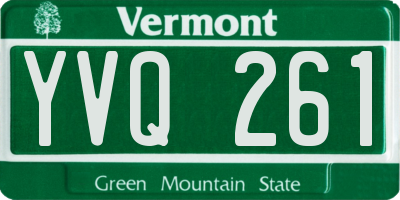 VT license plate YVQ261