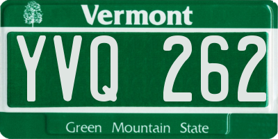 VT license plate YVQ262