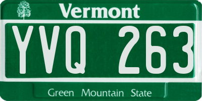 VT license plate YVQ263