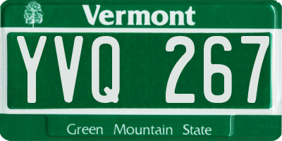 VT license plate YVQ267