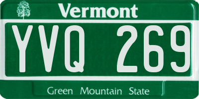 VT license plate YVQ269