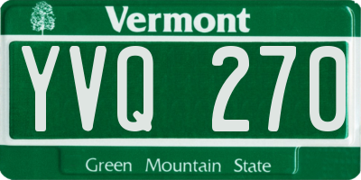 VT license plate YVQ270