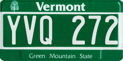 VT license plate YVQ272