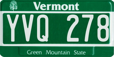 VT license plate YVQ278