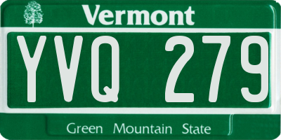 VT license plate YVQ279