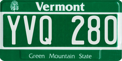 VT license plate YVQ280