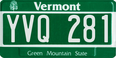 VT license plate YVQ281