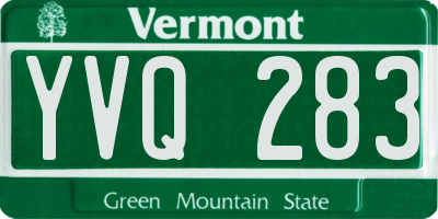 VT license plate YVQ283