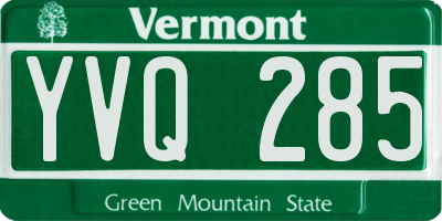 VT license plate YVQ285