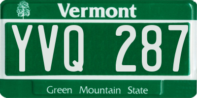 VT license plate YVQ287