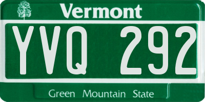 VT license plate YVQ292