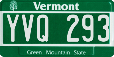 VT license plate YVQ293