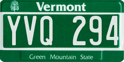 VT license plate YVQ294