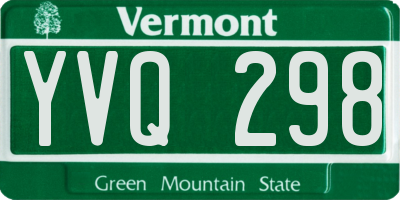VT license plate YVQ298