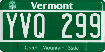 VT license plate YVQ299
