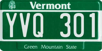 VT license plate YVQ301