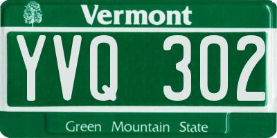 VT license plate YVQ302