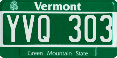 VT license plate YVQ303