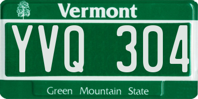VT license plate YVQ304