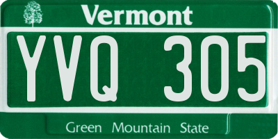 VT license plate YVQ305