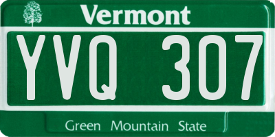 VT license plate YVQ307