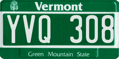 VT license plate YVQ308