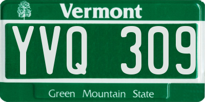 VT license plate YVQ309