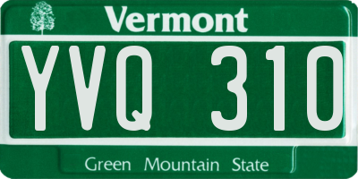 VT license plate YVQ310